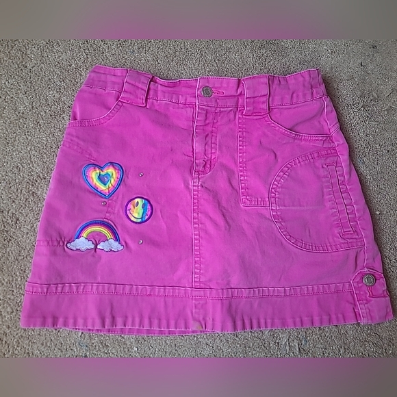 RARE Vintage Lisa Frank Pink Rainbow Heart Skort Girls Size 14 - Picture 1 of 10